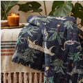 Midnight Jungle Reversible Kantha Throw