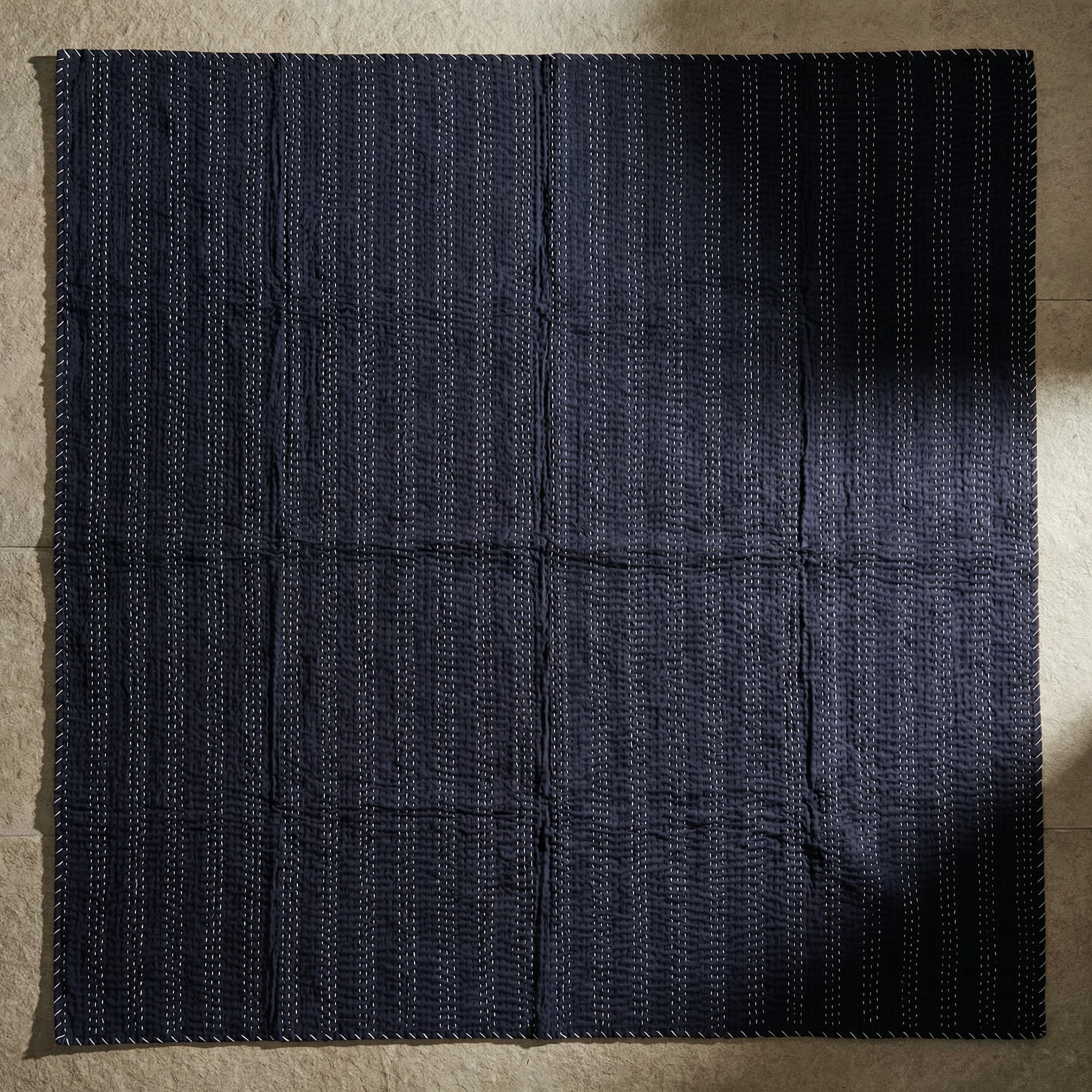 Midnight Jungle Reversible Kantha Throw