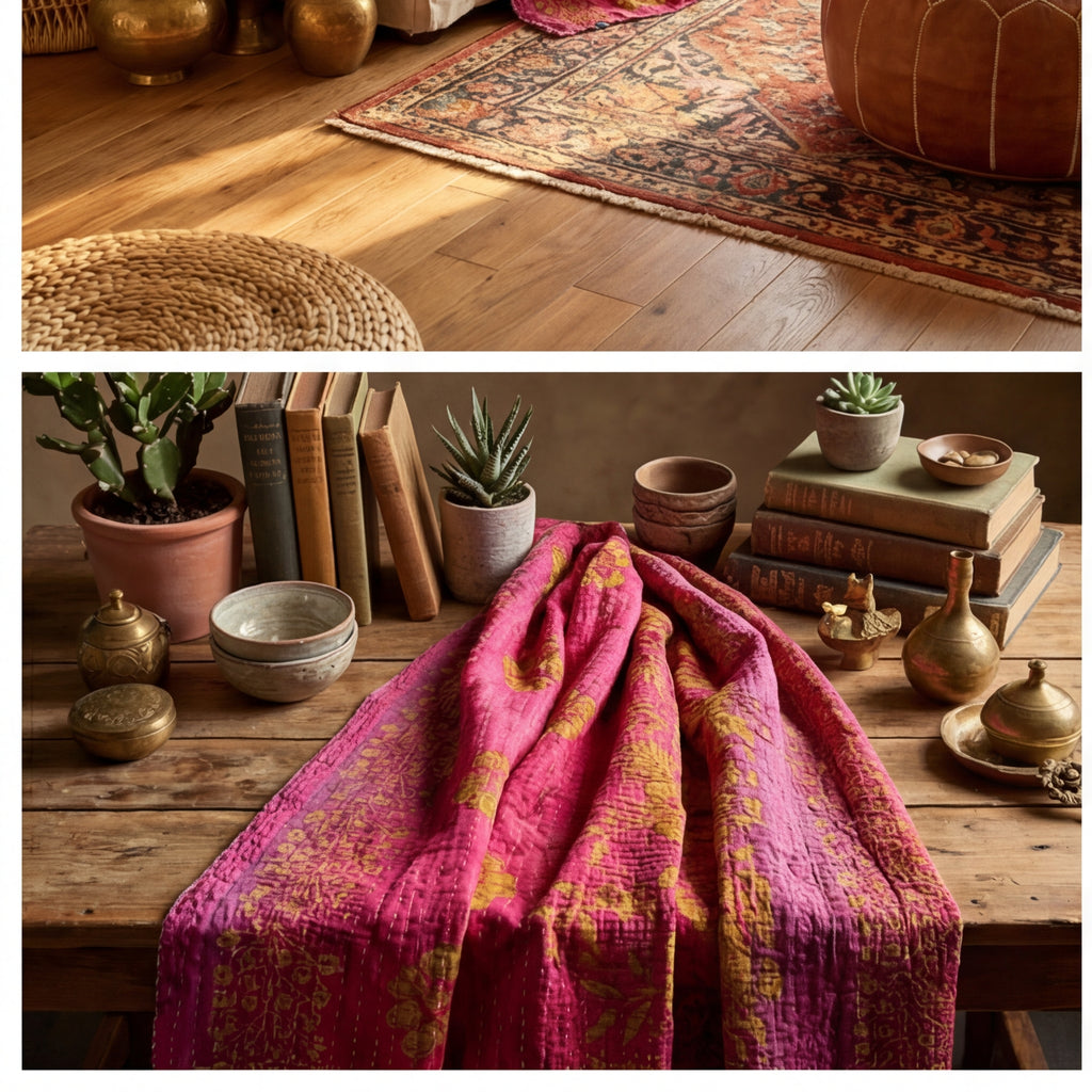 Artisan's Dream  Reversible Kantha Throw