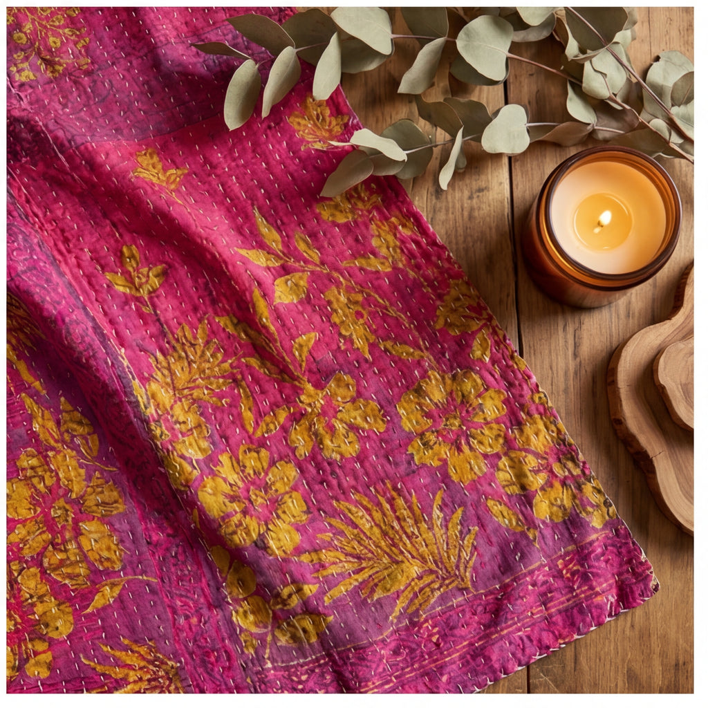 Artisan's Dream  Reversible Kantha Throw