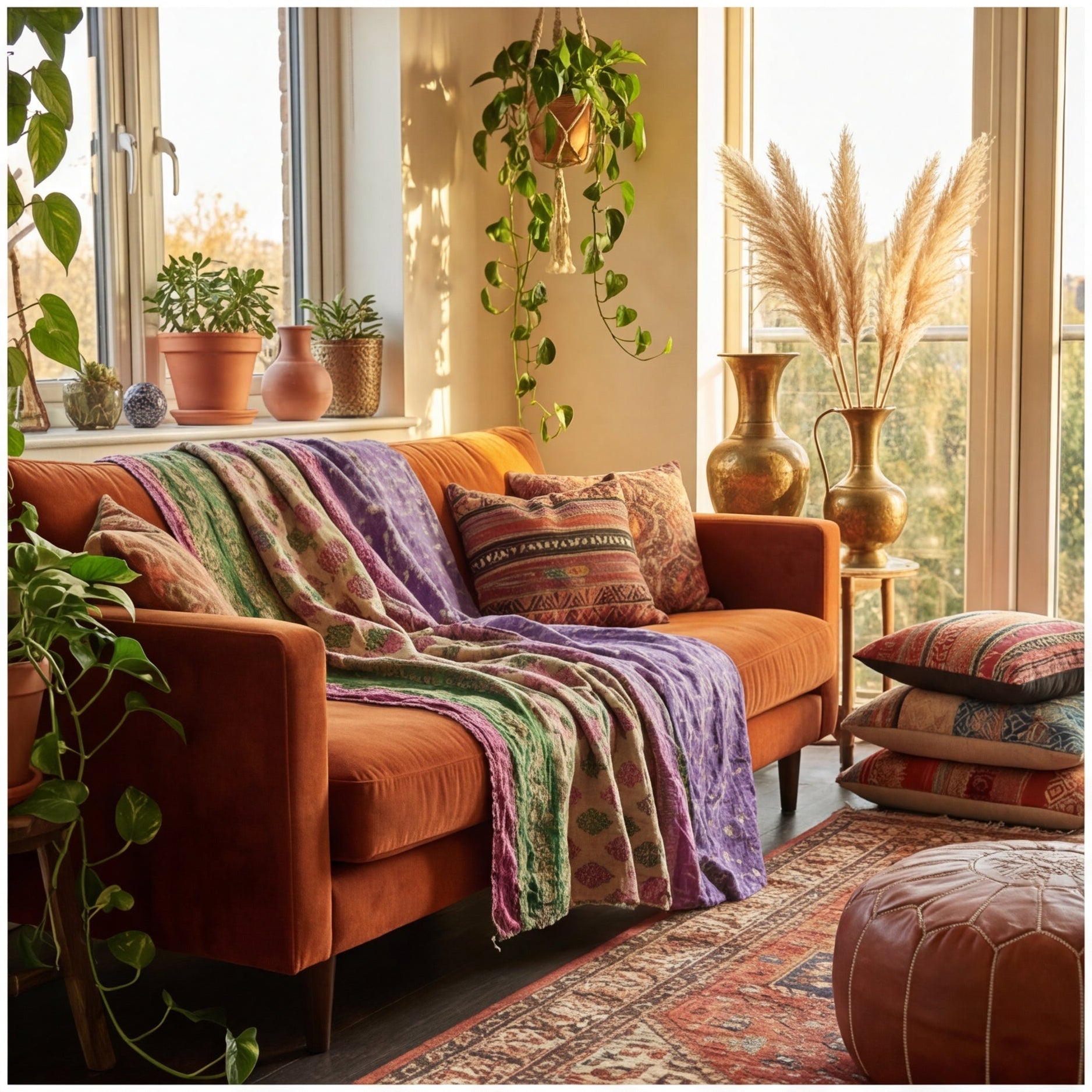 Vintage Bloom  Reversible Kantha Throw