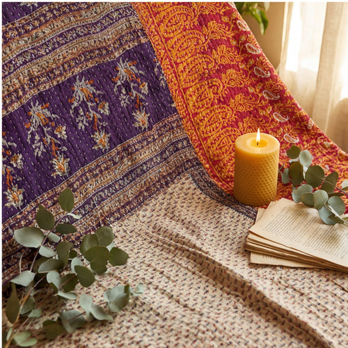 Bohemian Spirit Reversible Kantha Throw