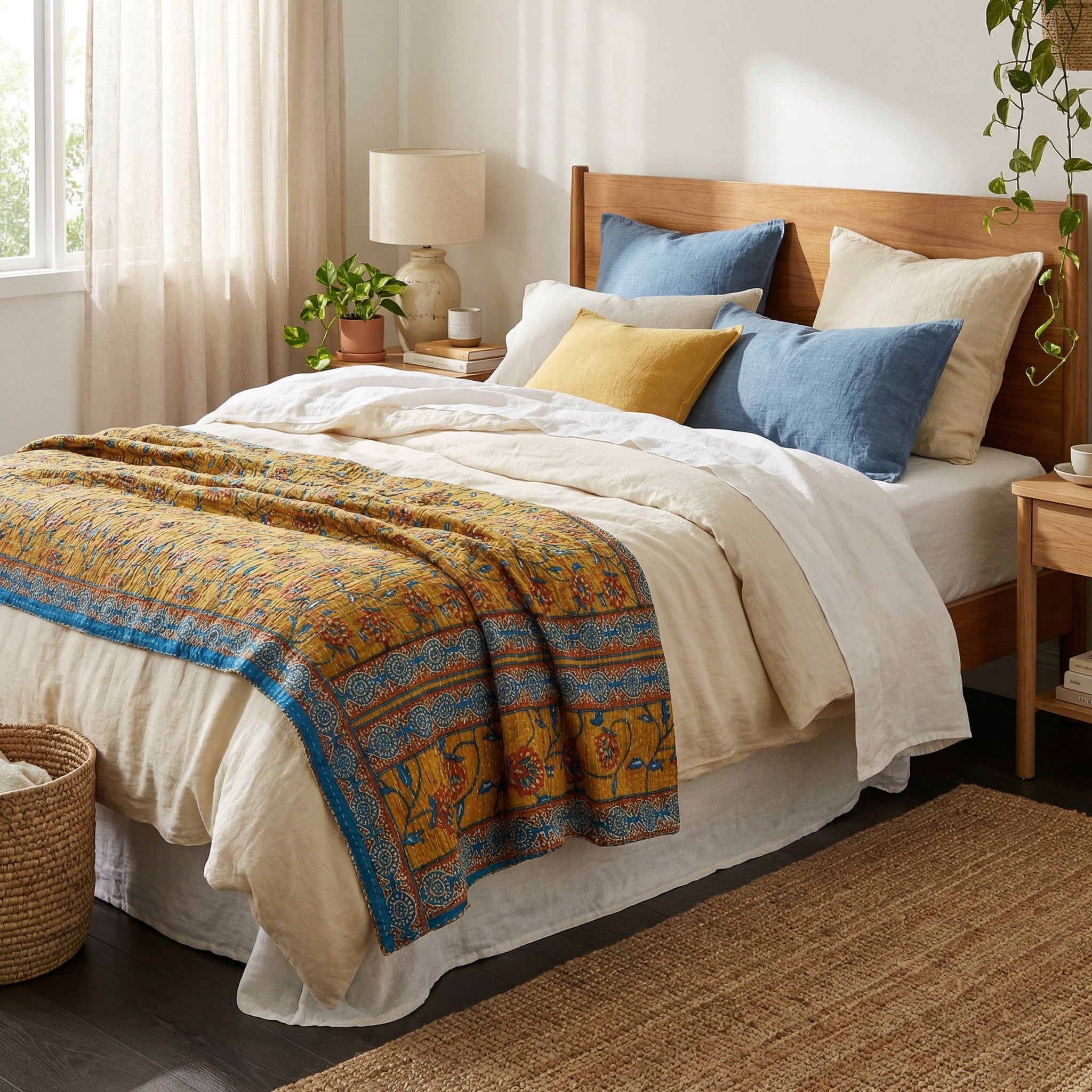 Wanderlust Kantha Reversible Kantha Throw