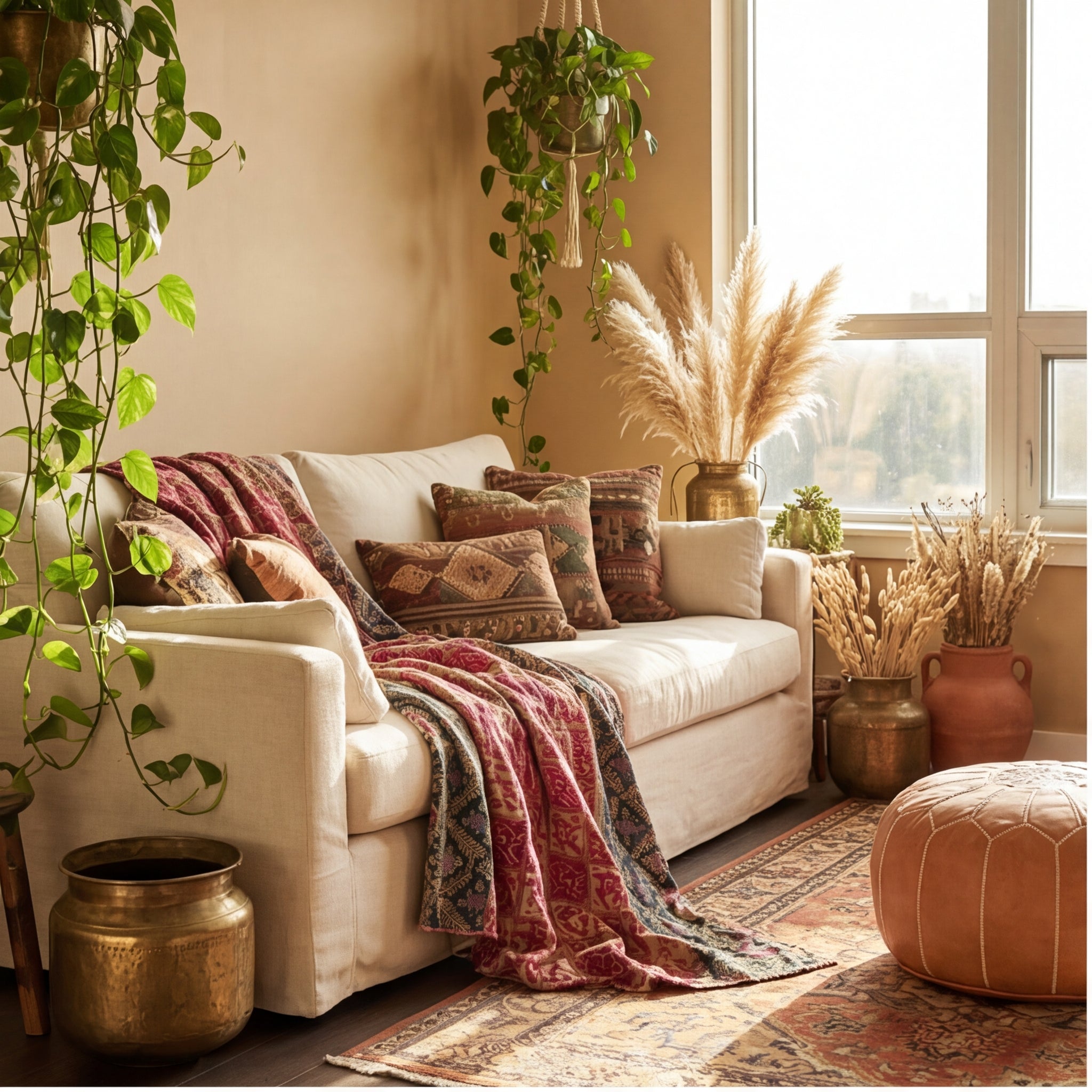 Tranquil Garden Reversible Kantha Throw