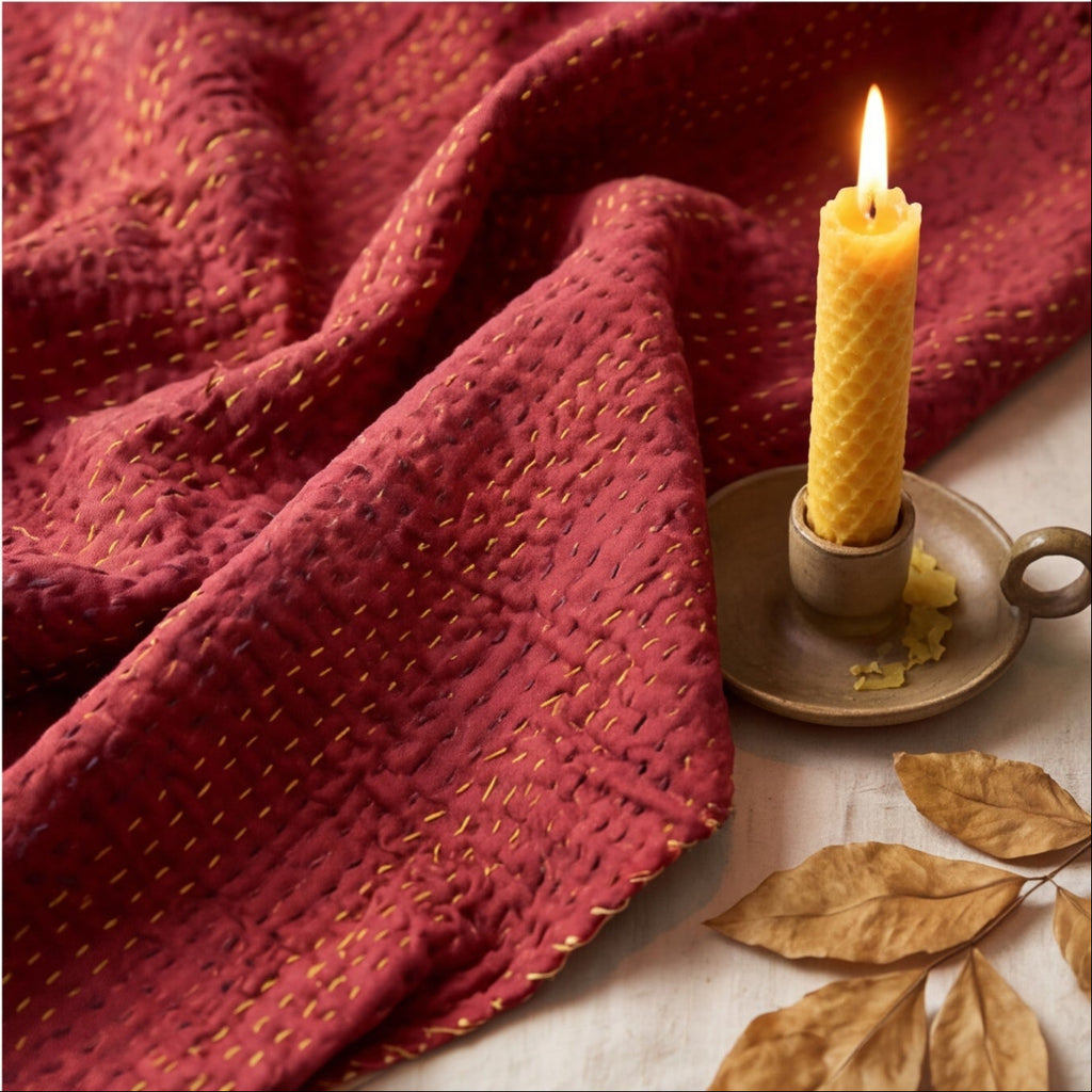 Sapphire Safari Reversible Kantha Throw