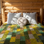 Lush Green Handmade Patola King Bedspread