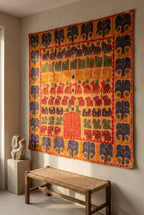 O Blue Appliqué Pure Cotton Wall Hanging