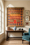 O Blue Appliqué Pure Cotton Wall Hanging