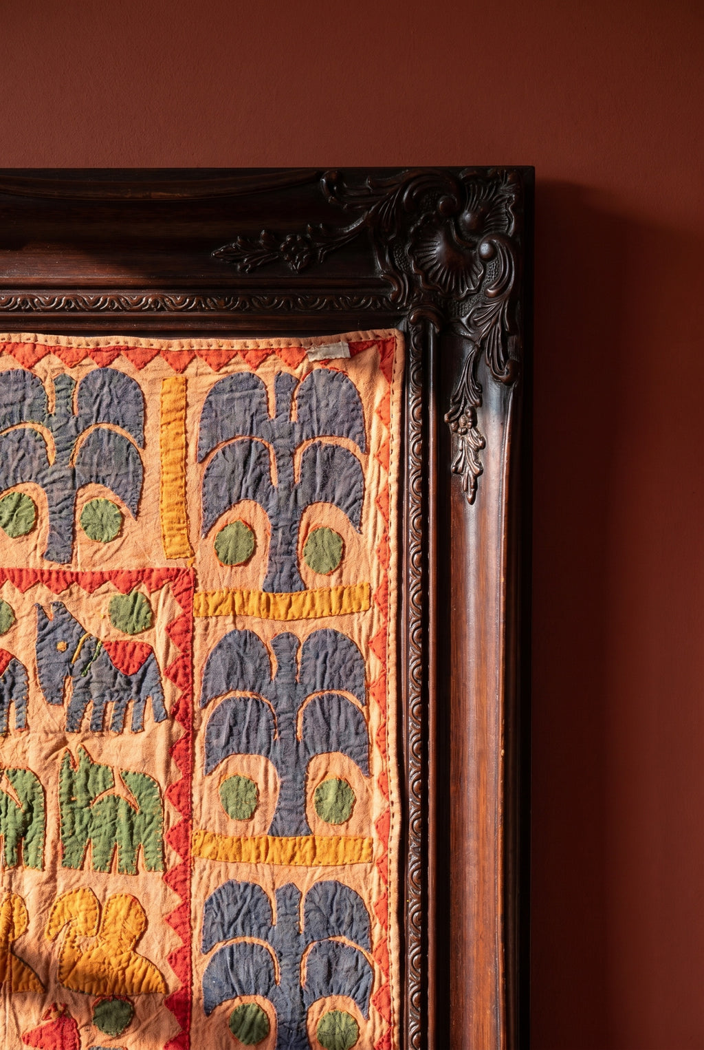 O Blue Appliqué Pure Cotton Wall Hanging