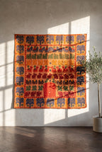 O Blue Appliqué Pure Cotton Wall Hanging