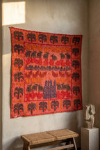 Indigo Dusk Appliqué Pure Cotton Wall Hanging