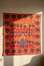 Indigo Dusk Appliqué Pure Cotton Wall Hanging