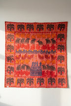 Indigo Dusk Appliqué Pure Cotton Wall Hanging