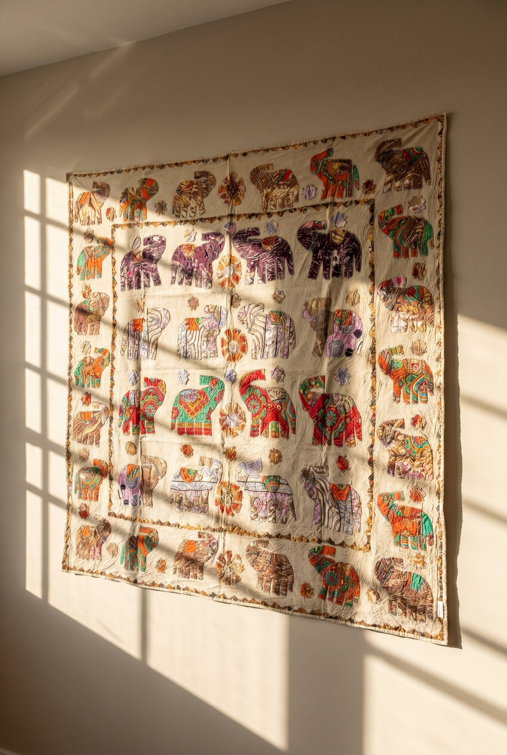 Sylvan Fern Appliqué Pure Cotton Wall Hanging
