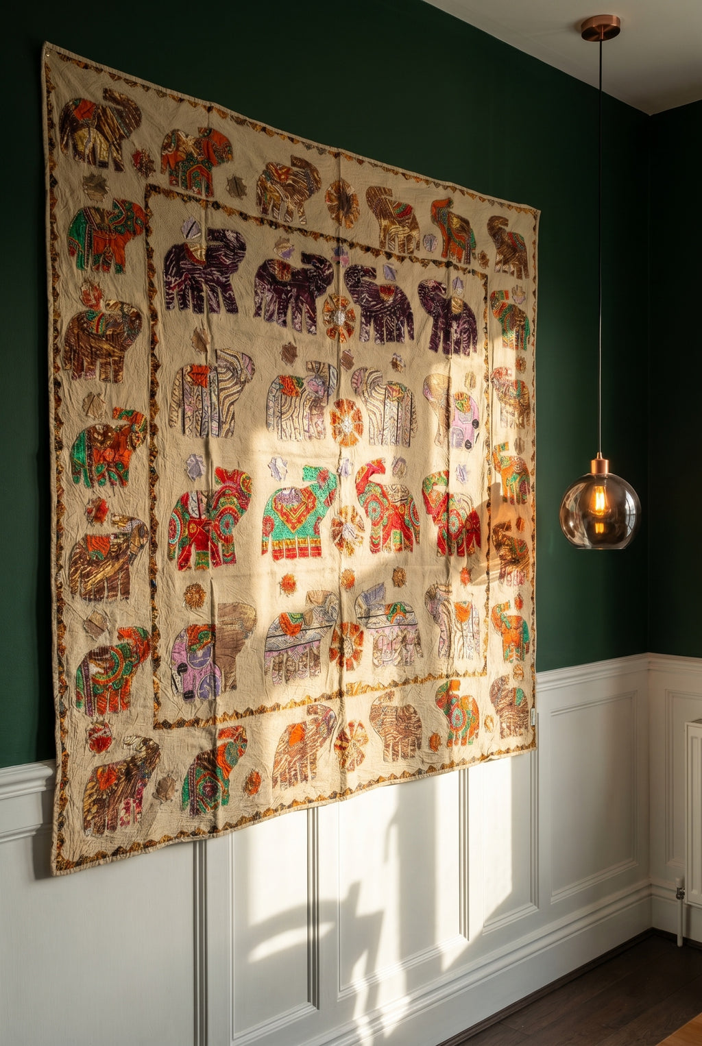 Sylvan Fern Appliqué Pure Cotton Wall Hanging