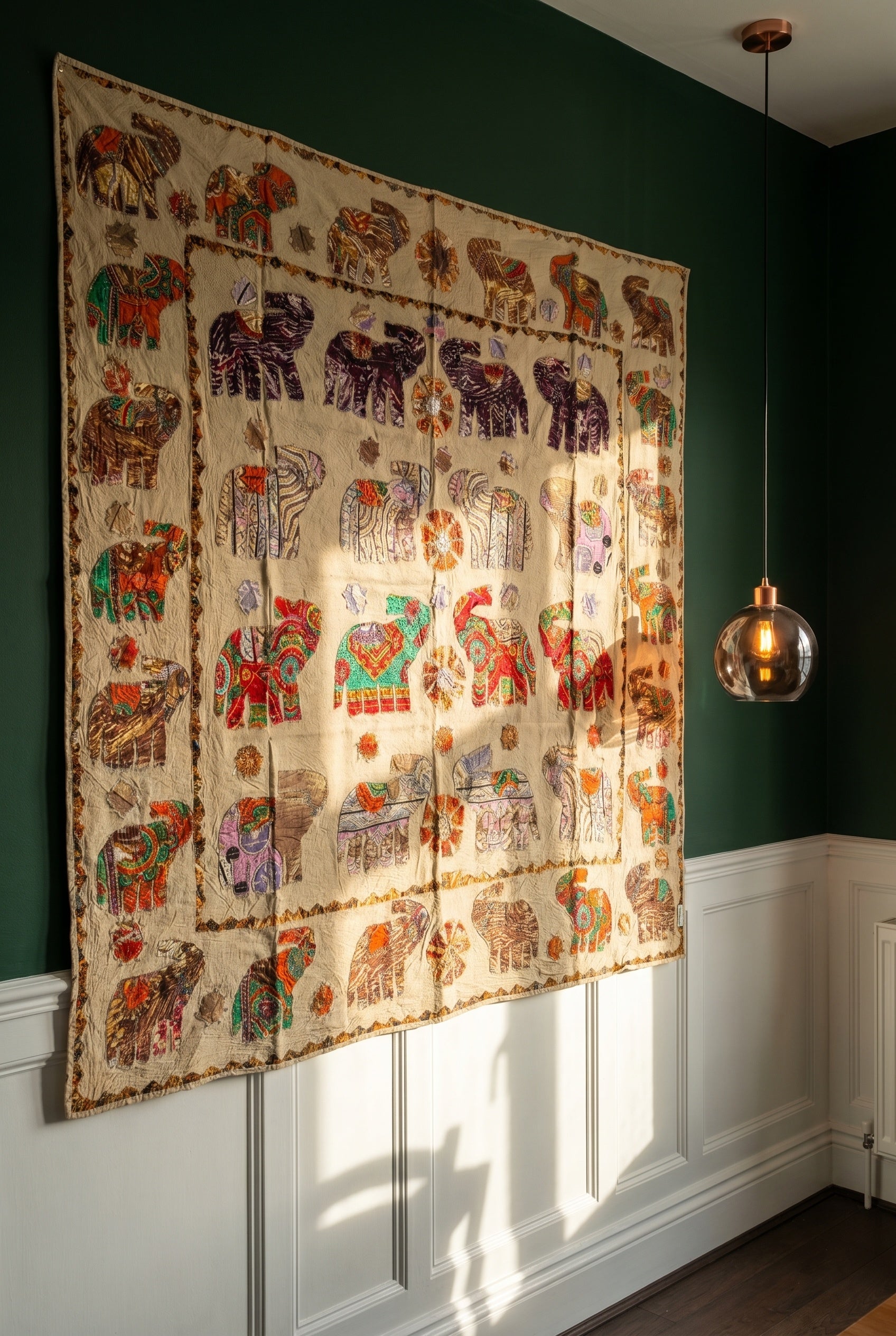 Sylvan Fern Appliqué Pure Cotton Wall Hanging