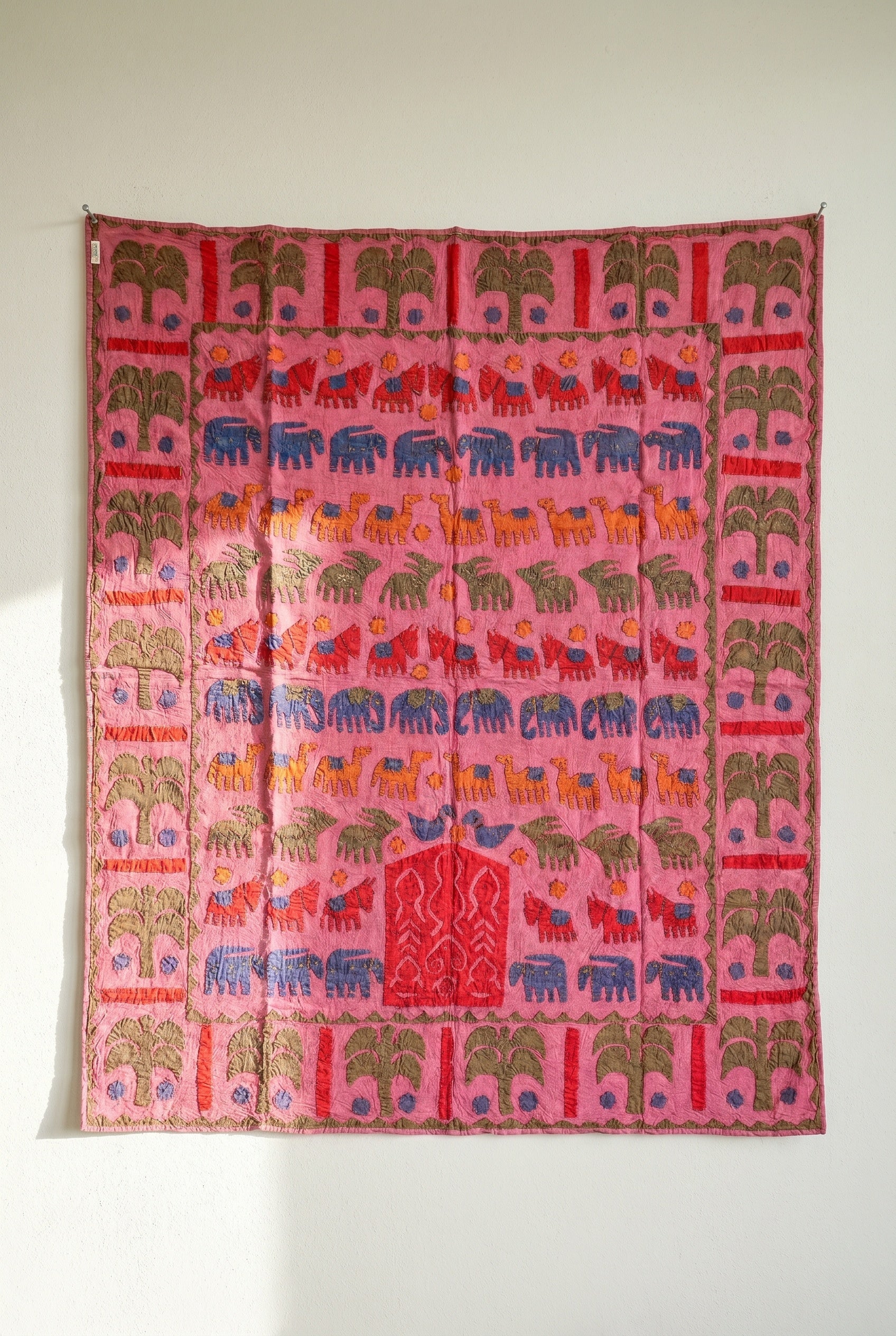 Whispering Lotus Appliqué Pure Cotton Wall Hanging