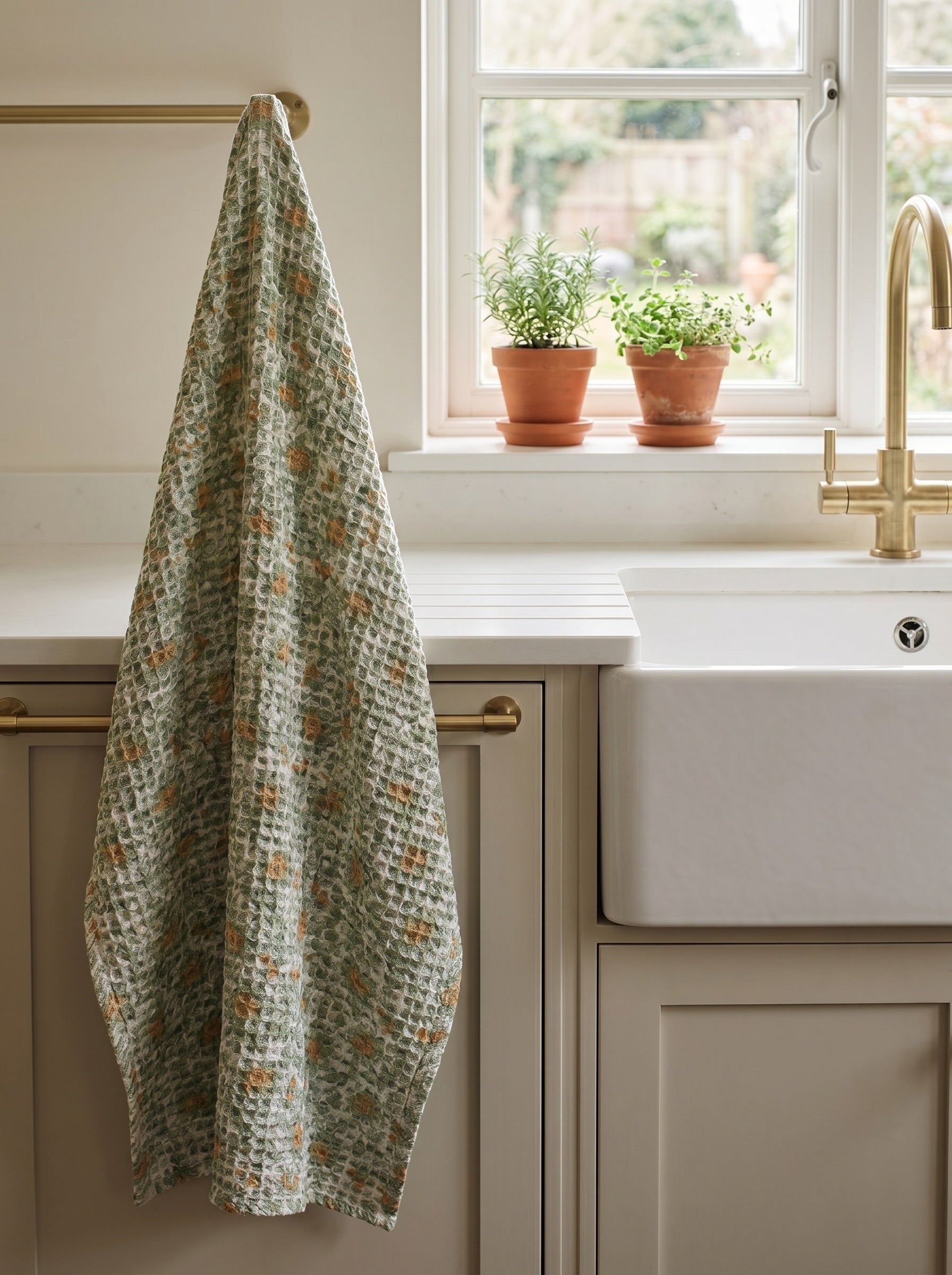 Fern Hearth Handmade Waffled Cotton Kitchen Towel