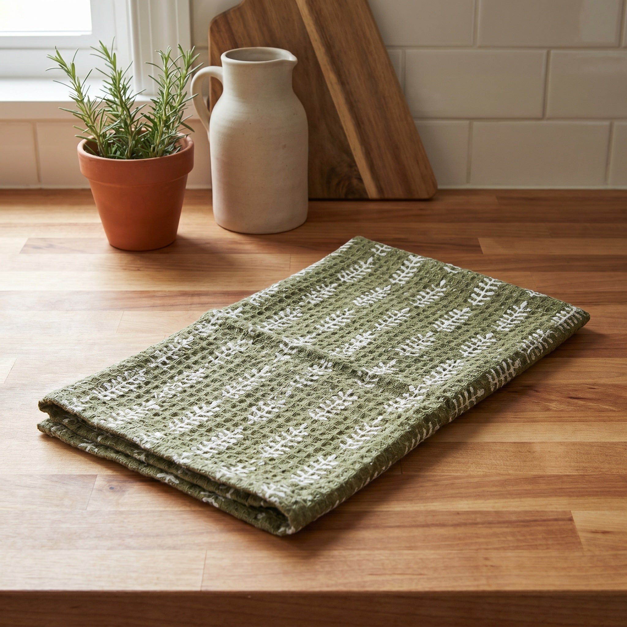 Dawn L Handmade Waffled Cotton Kitchen Towel