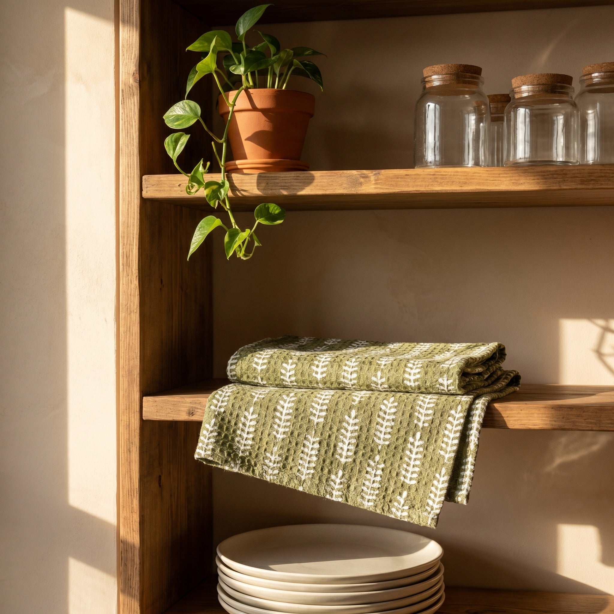 Dawn L Handmade Waffled Cotton Kitchen Towel