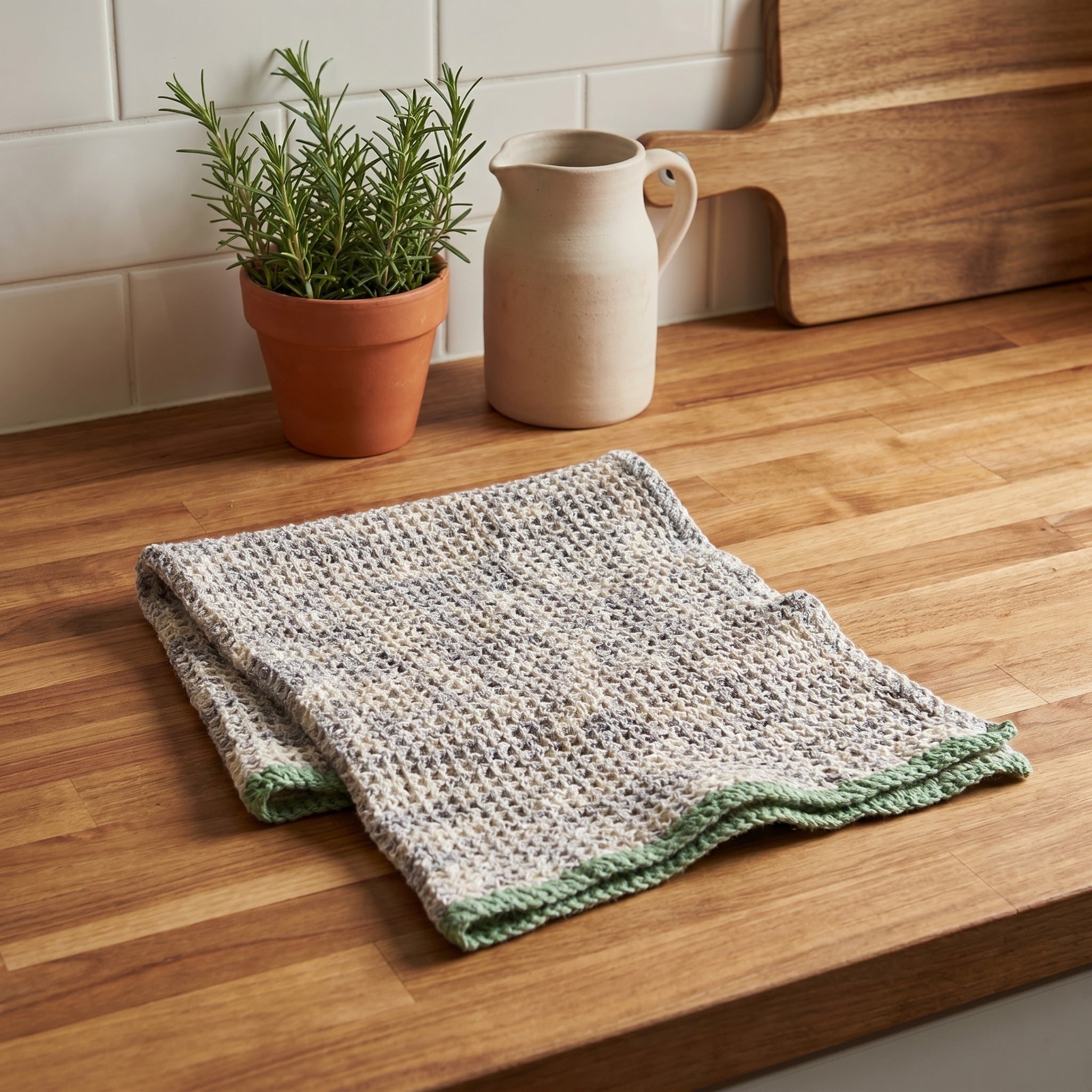 O Bloom Handmade Waffled Cotton Kitchen Towel