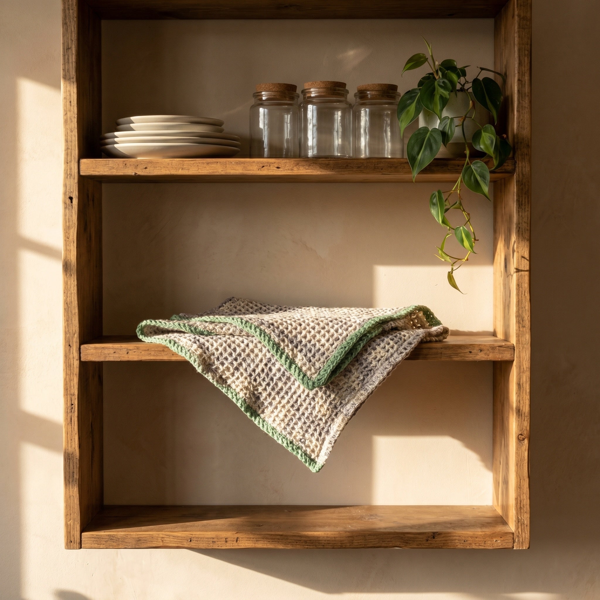 O Bloom Handmade Waffled Cotton Kitchen Towel