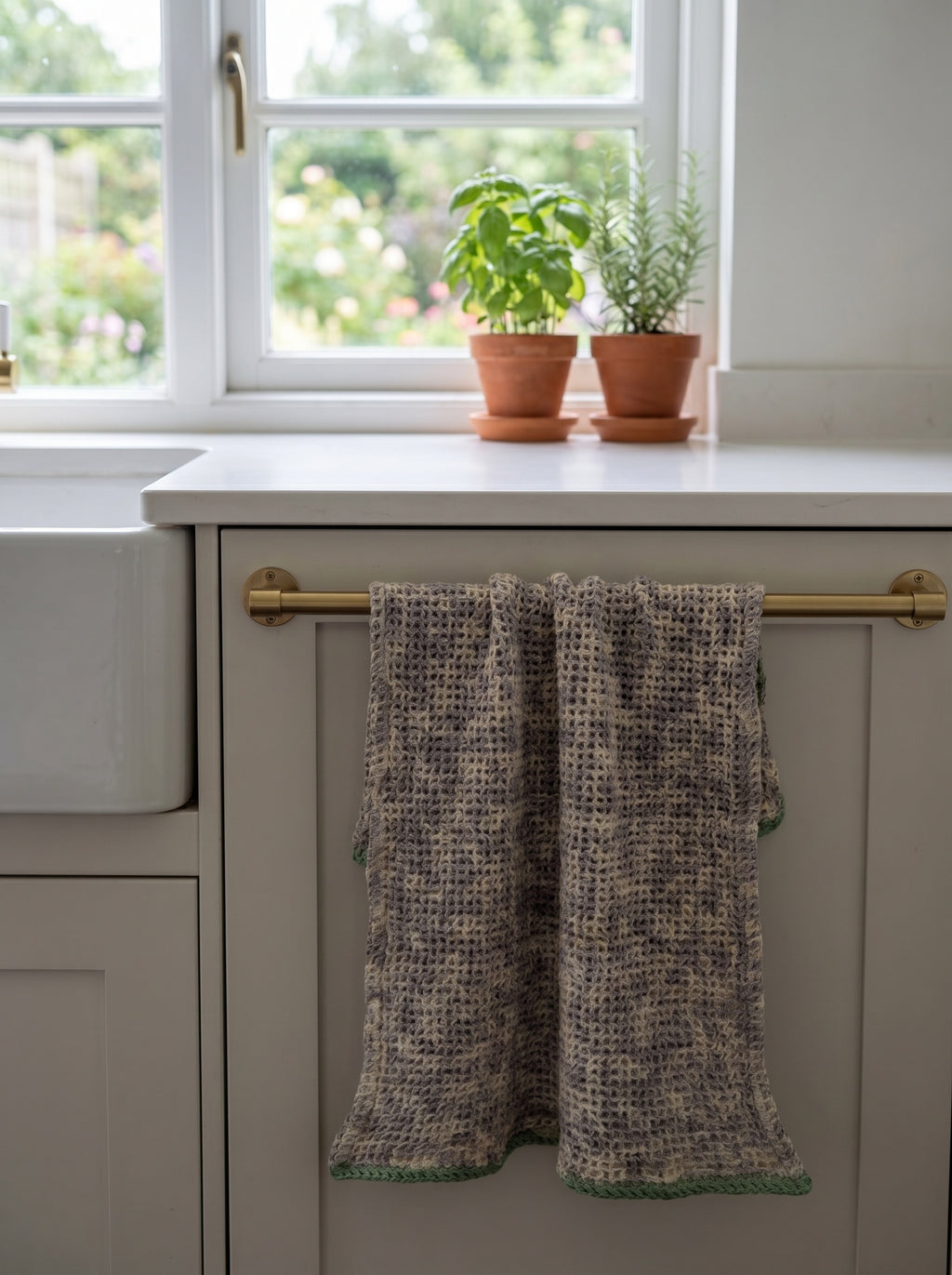O Bloom Handmade Waffled Cotton Kitchen Towel