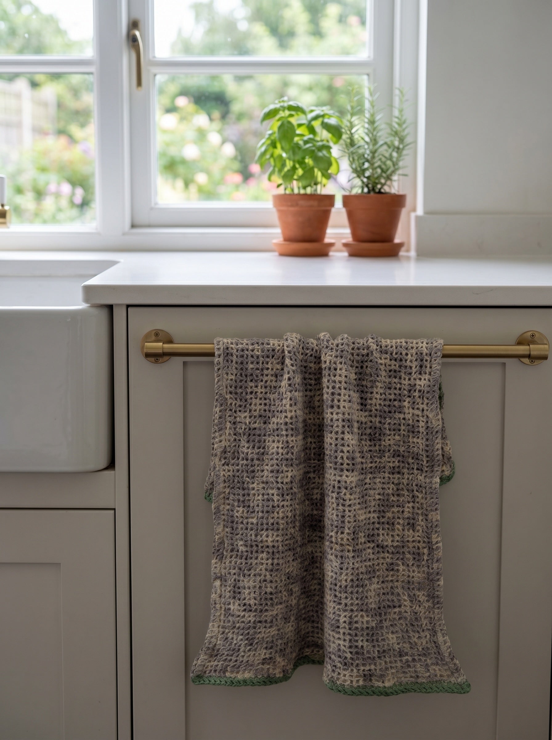O Bloom Handmade Waffled Cotton Kitchen Towel