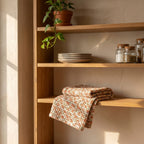 Dew Mist Handmade Waffled Cotton Kitchen Towel