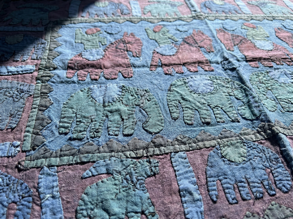 Deep Indigo Appliqué Pure Cotton Wall Hanging