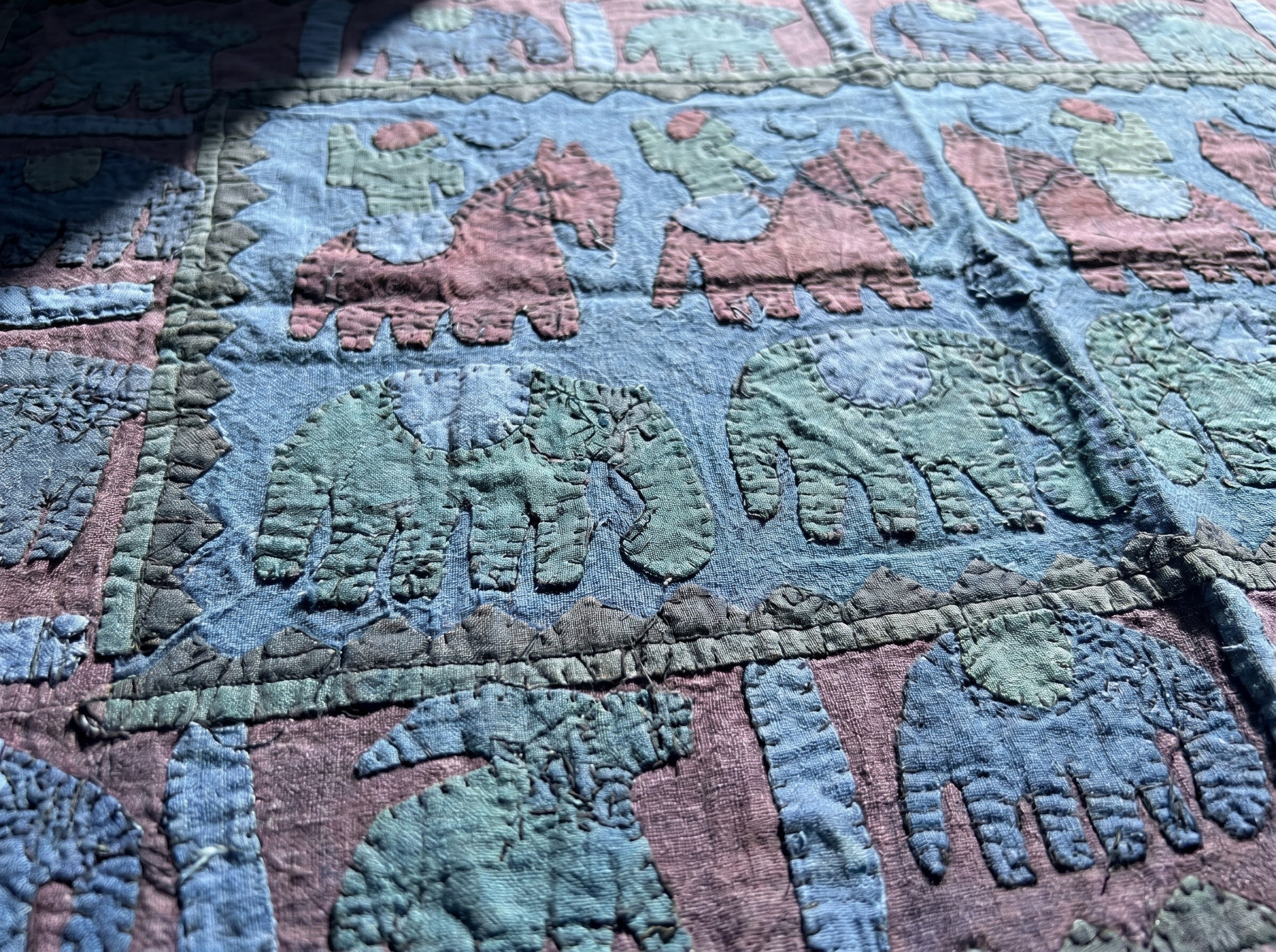 Deep Indigo Appliqué Pure Cotton Wall Hanging