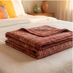 Terracotta Tale Kantha Queen Size Bed-spread (Reversible)