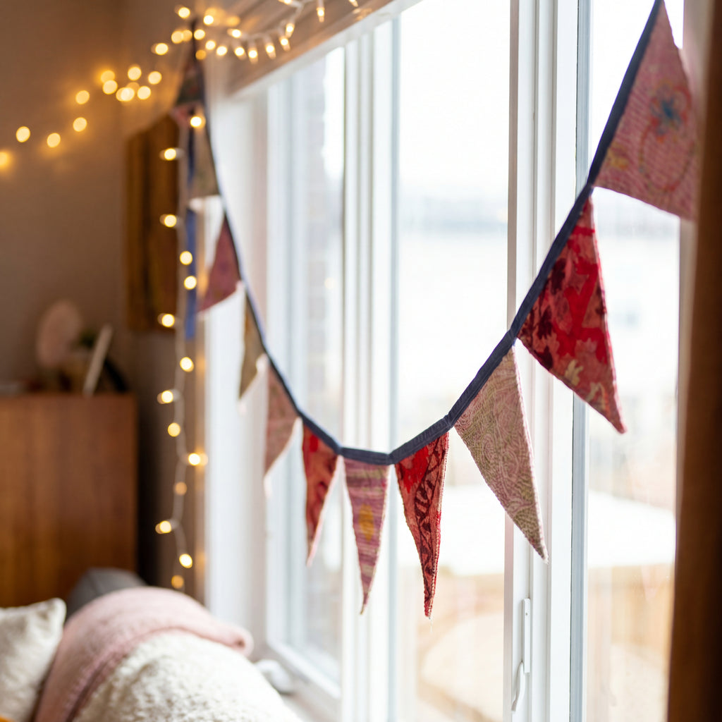 Stone Bloom Hand Embroidered Suzani Bunting