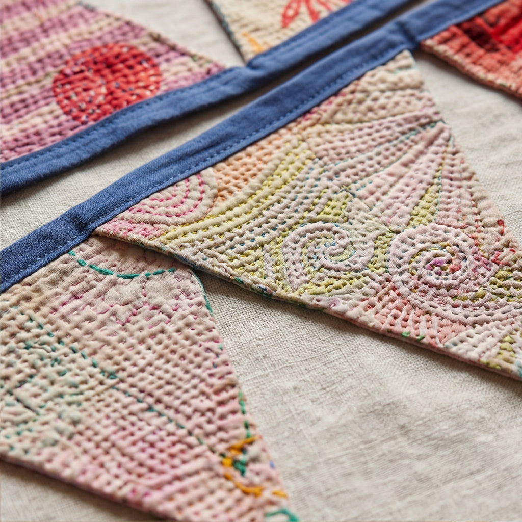 Stone Bloom Hand Embroidered Suzani Bunting