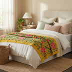 Swaying Sumac Hand-Embroidered Cotton Suzani Throw