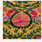Swaying Sumac Hand-Embroidered Cotton Suzani Throw
