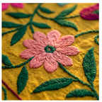 Suspended Solitude Hand-Embroidered Cotton Suzani Throw