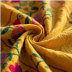 Trailing Thistles Hand-Embroidered Cotton Suzani Throw