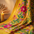 Trailing Thistles Hand-Embroidered Cotton Suzani Throw