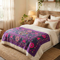 Roaming Rivers Hand-Embroidered Cotton Suzani Throw