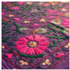 Roaming Rivers Hand-Embroidered Cotton Suzani Throw