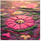 Roaming Rivers Hand-Embroidered Cotton Suzani Throw
