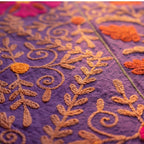 Turning Tundra Hand-Embroidered Cotton Suzani Throw