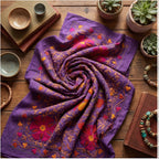 Turning Tundra Hand-Embroidered Cotton Suzani Throw