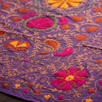 Turning Tundra Hand-Embroidered Cotton Suzani Throw