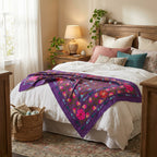 Hazy Horizon Hand-Embroidered Cotton Suzani Throw