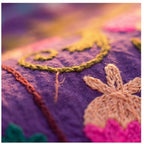 Hazy Horizon Hand-Embroidered Cotton Suzani Throw