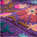 Hazy Horizon Hand-Embroidered Cotton Suzani Throw