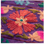 Hazy Horizon Hand-Embroidered Cotton Suzani Throw