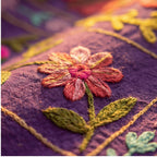 Straying Sedges Hand-Embroidered Cotton Suzani Throw